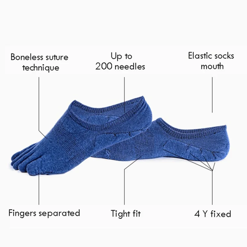1 пара Для Мужчин's впитывает пот для отдыха на пять пальцев Спортивные носки невидимая Лодыжка носки с пальцами 6 Цвет