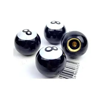 

ABS Interesting Black 8 Ball Car Wheel Tire Tyre Air Dust Valve Stem Cap