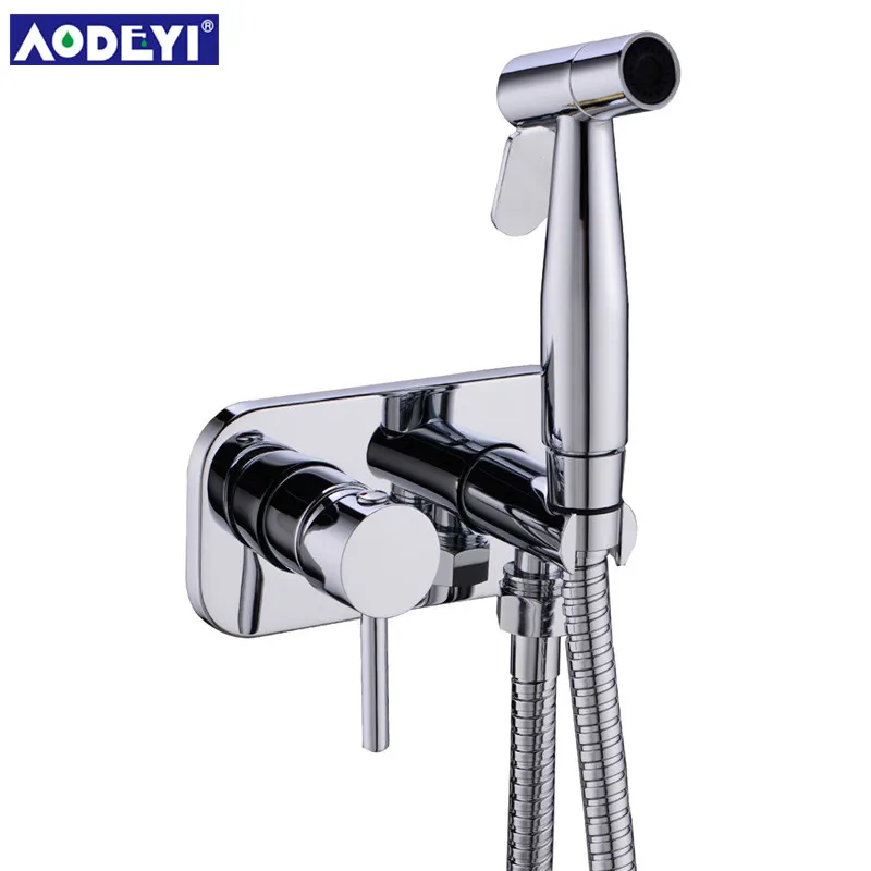 Billige AODEYI Messing Wc Heiße Kalte Bidet Spray Handheld Bidet Windel Set Bad Dusche Set Shattaf Sprayer Jet Douche Kit