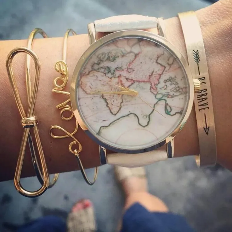 

Gold Color 3 PCS/SET Cactus Letter Knot Bracelet Bohemian Geometric Metal Chain Bangle set Bracelet Statement Jewelry NS68