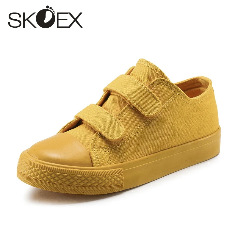 SKOEX/детская обувь ярких цветов; парусиновые кроссовки для мальчиков и девочек; детская обувь; дышащие кроссовки на липучке; повседневная обувь на плоской подошве