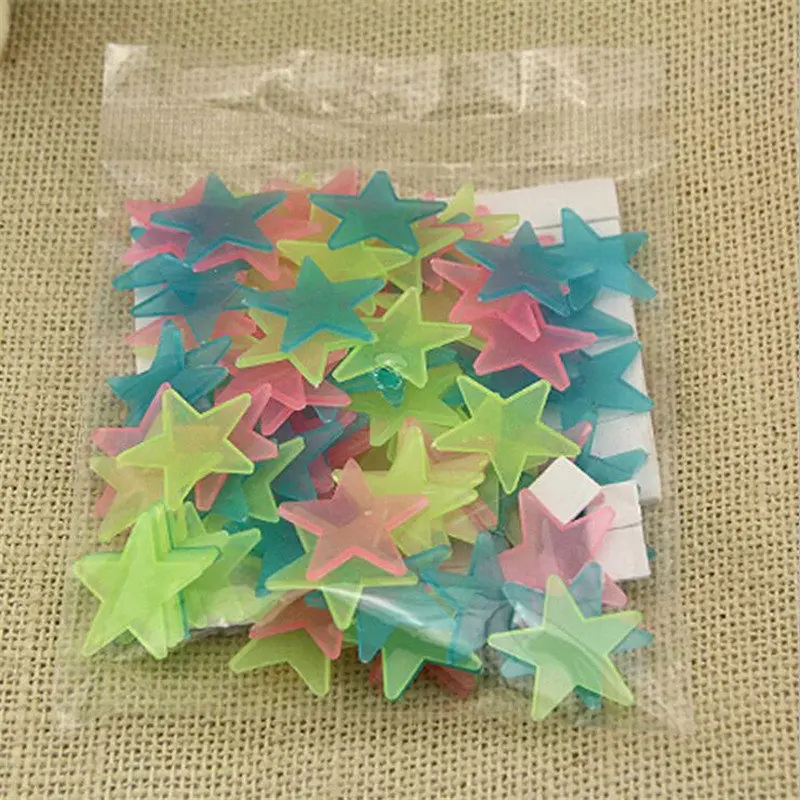 50100pcs 3D Stars Glow In The Dark Wall Stickers Luminous Fluorescent Wall Stickers For Kids Baby Bedroom Ceiling Home Decor  (11)
