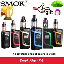 2017 top 1 Smok Alien Kit Alien 220W Box Mod with 3ml TFV8 Baby Tank e Electronic Cigarette Vape smok alien Kit VS Smok ULTRA