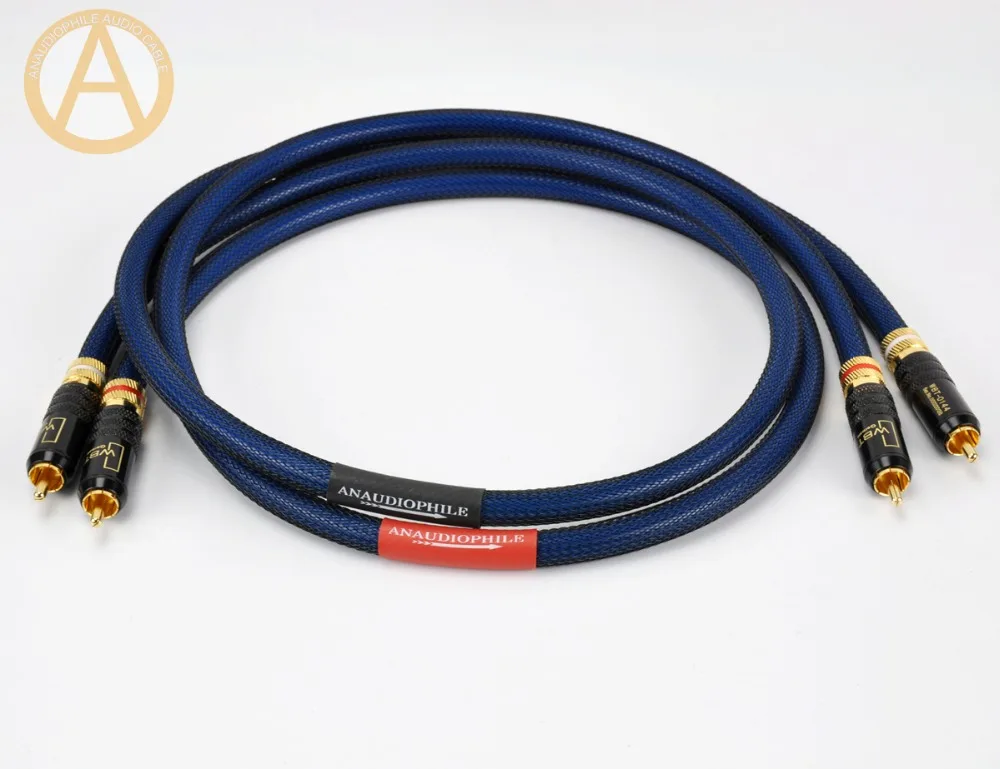 ANAUDIOPHILE HiFi Slitech G5 RCA Audio Cable Silver Plated Male To Male RCA Interconnect Audio Cable Preamp Amplifier