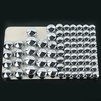 

Motorcycle 76 pcs Chrome Black Bolts Toppers Caps Kit For Harley Dyna Glide Twin Cam 1991-2013