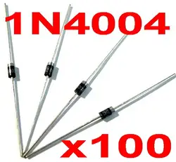 (100 шт./лот) 1N4004, выпрямительный диод, do-41, 400 В, 1A