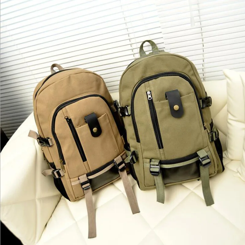 Military Canvas Backpacks Men Popular Climb Daily Travel Backpack