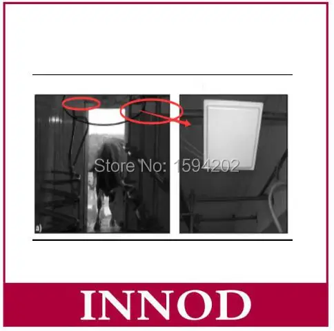 18000-6C EPC class1 Gen2 Водонепроницаемый 12dbi интегрированной антенной пассивный фиксированной животного UHF RFID считыватель с 10 шт. животного теги уха UHF