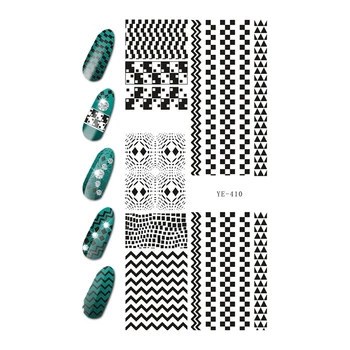 

WATER TRANSFER DECAL NAIL STICKER CARTOON ANIMATION NECKLACE EAR DROP BLACK FLOWER LACE FRENCH SMILE YE405-410