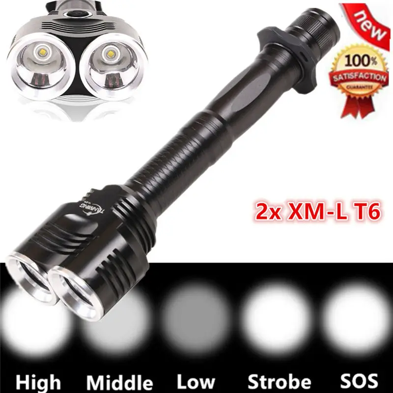 

CREE XM-L T6 4000 Lumens 2T6 LED Flashlight Torch light cree led Torch 5Mode For 2x18650 battery