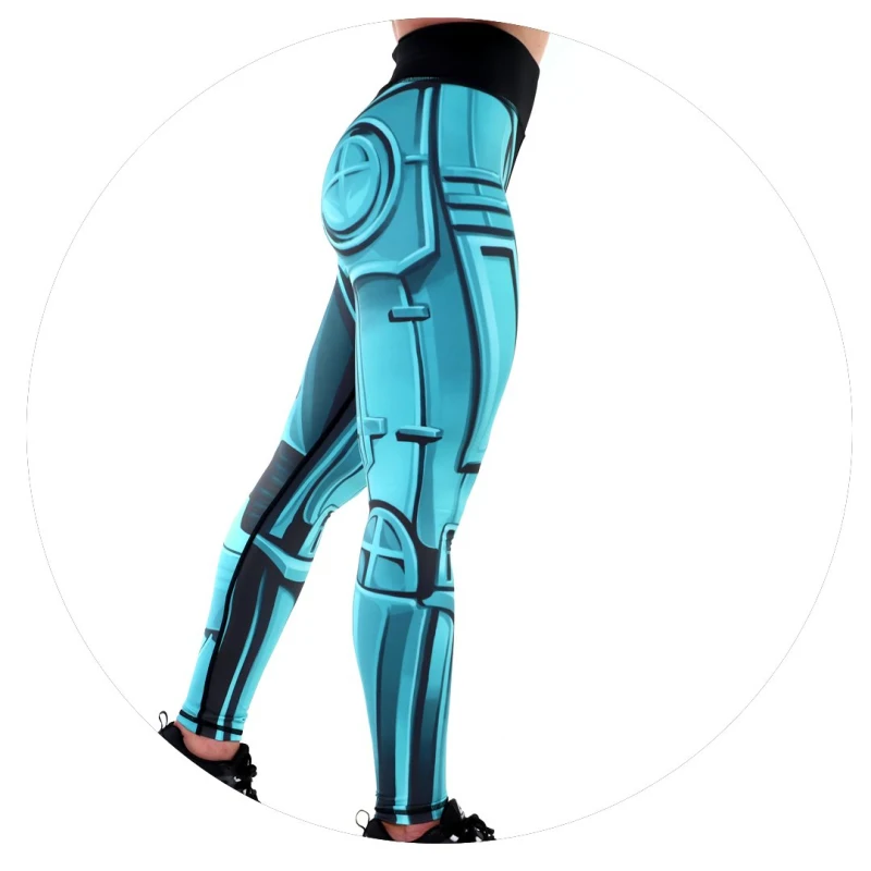 2018 новые женские спортивные Леггинсы с 3D механическим принтом для тренировки женские леггинсы, трико для фитнеса, тонкая впитывающая сила