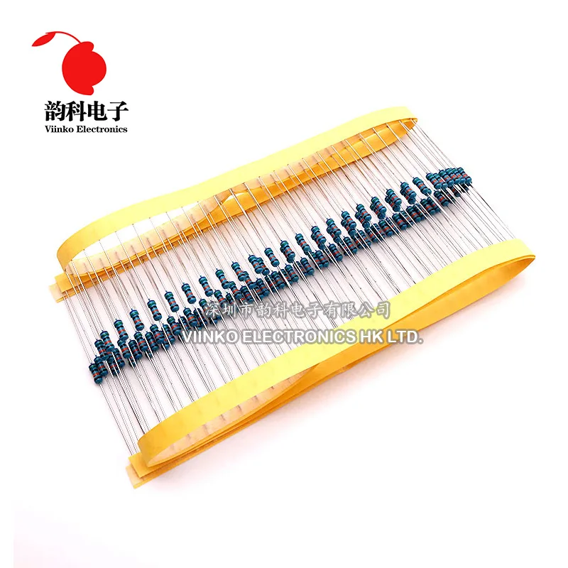 100pcs 1/4W 0R-22M 1% Metal Film Resistor 0.25W 0 2.2 10 100 120 150 220 270 330 470 1K 2.2K 4.7K 10K 100K 470K 1M 10M 20M ohms