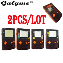 2 шт./партия, прозрачный черно-оранжевый пластиковый чехол с мультяшным объективом, Корпус Корпуса, крышка, подходит для Gameboy, цветная игровая консоль GBO Boy Advance