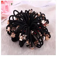 10 шт. Кольца для волос Золотые бусы аксессуары для волос модная резинка резиновый головной убор лента маленький подарок с фабрики