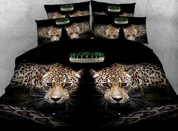 

Leopard Bedding set Luxury Comforter bedspread bed sheet sheets duvet cover Animal print Super King Queen size full twin 5PCS