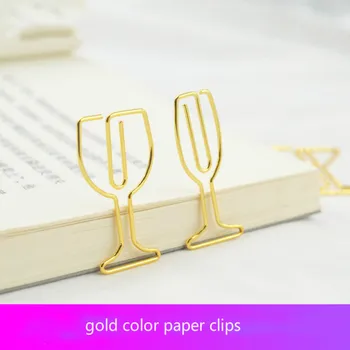 

gold paper Clip bookmark cocktail cup paper clip supplies 4 gold paper clips