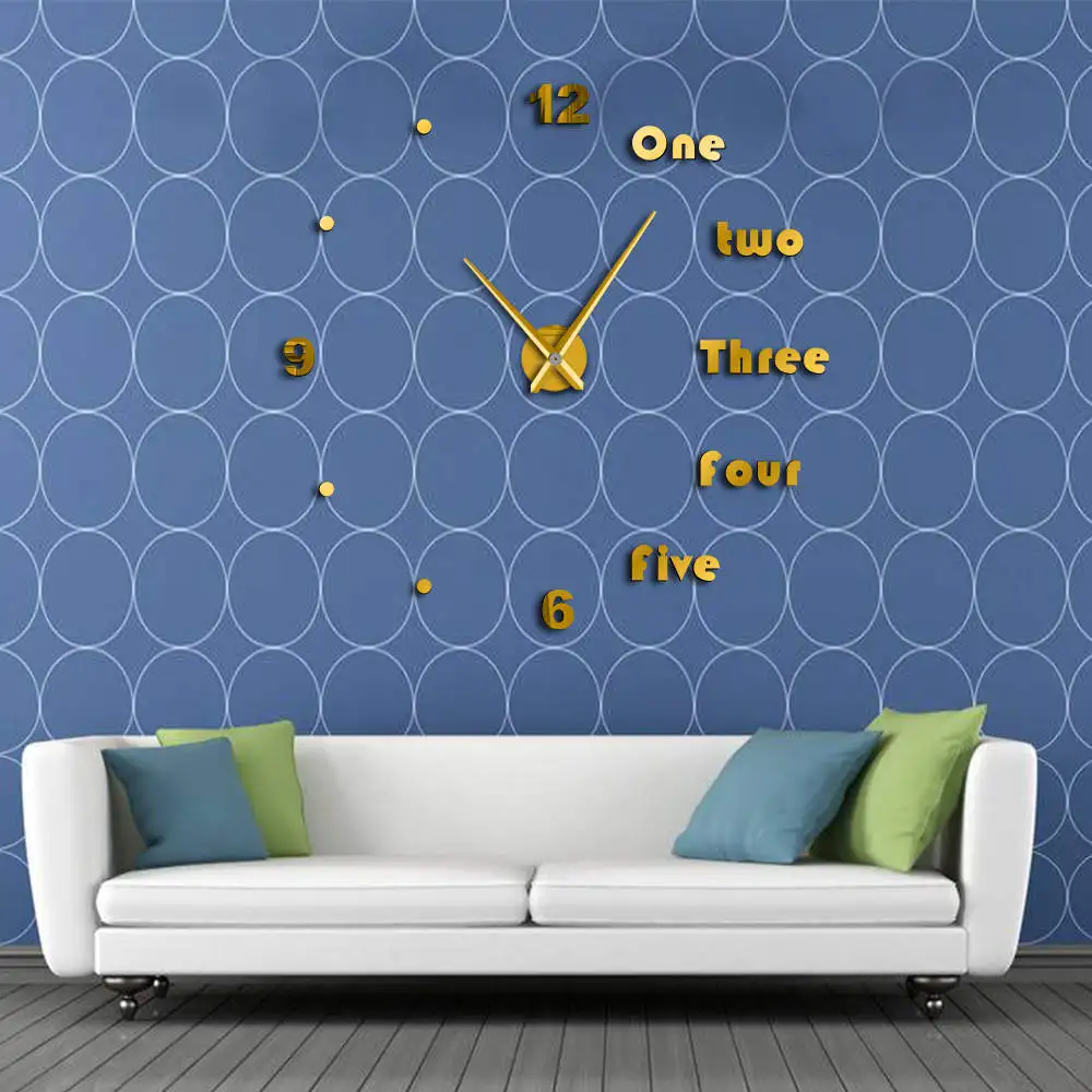 

3D Hanging Mixed Number Styles English Arabia Roman Numerals DIY Clock Round Digital Mirror Room Sticker Wall Decal Watch