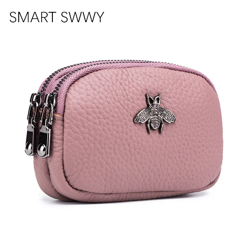 Marca de Luxo de Couro Carteiras para Mulheres Bolsa da Moeda Bolsa das Senhoras para Meninas Genuíno Bolsas Pequena Rosa Carteira 2020 Mini Rfid Dinheiro