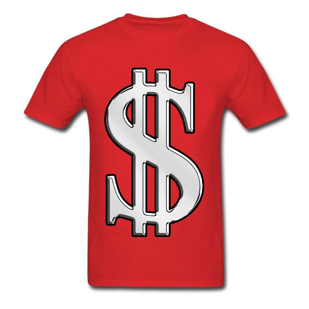 Men's Funny Fitness Tight Tops T Shirt Round Neck Summer Pure Cotton Tshirts Design Short Sleeve Cash Dollar Sign Tee Shirts Cash Dollar Sign red