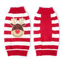 20pcs/lot Christmas Reindeer Design Lovely Puppy Pet Cat Dog Sweater Knitted Coat Apparel Clothes 7 Sizes Free Shipping WA1210