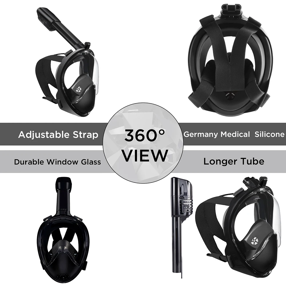 DMAR Full Face Snorkel Folding Diving Mask Anti-Fog Scuba Diving Mask with Snorkeling Gear Ideal for Men Women Youth Swimming DMAR Full Face Snorkel Folding Diving Mask Anti-Fog Scuba Diving Mask with Snorkeling Gear Ideal for Men Women Youth Swimming