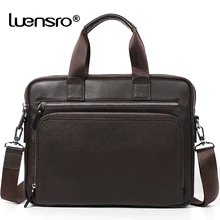 Мужские портфели из натуральной кожи, 14 дюймов, Мужская Ручная сумка для ноутбука, мужские сумки через плечо в деловом стиле, сумки на плечо для офиса
