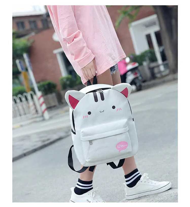 Winmax/Школьный рюкзак с милыми заячьими ушками для девочек-подростков, женская школьная сумка с кошачьими ушками, женский рюкзак, Новинка