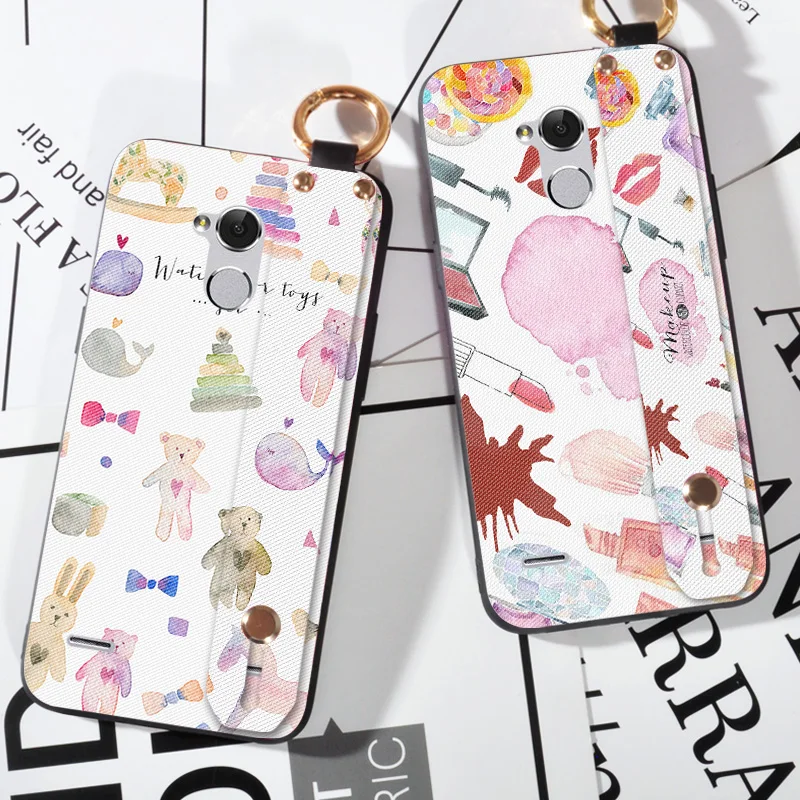 

Matte Phone Case For ZTE Blade V7 Lite Back Frosted Sext Lip Cover For ZTE Blade V6 Plus / A2 5.0" Ring Strap Stand Case