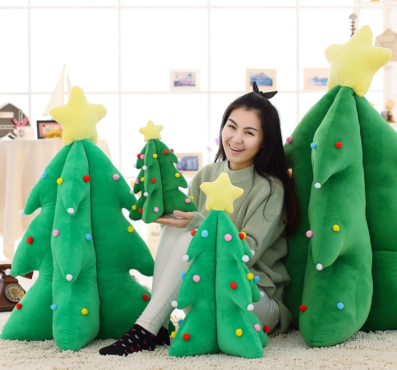 Free shipping Novelty Holiday Gift Christmas Tree Plush Toy Pillow