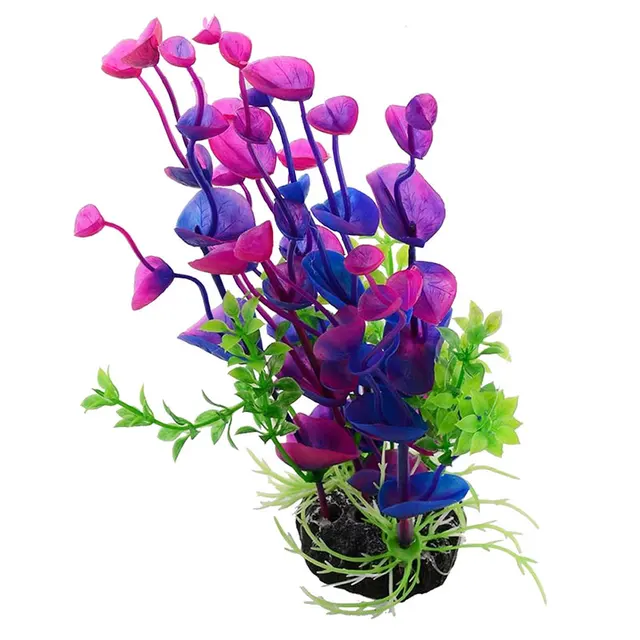 Purple Flower Artificial Fake Plastic Plant Artificial Aquarium Plant Fish Tank Accessories Decoration Ornament Underwater Plant 3