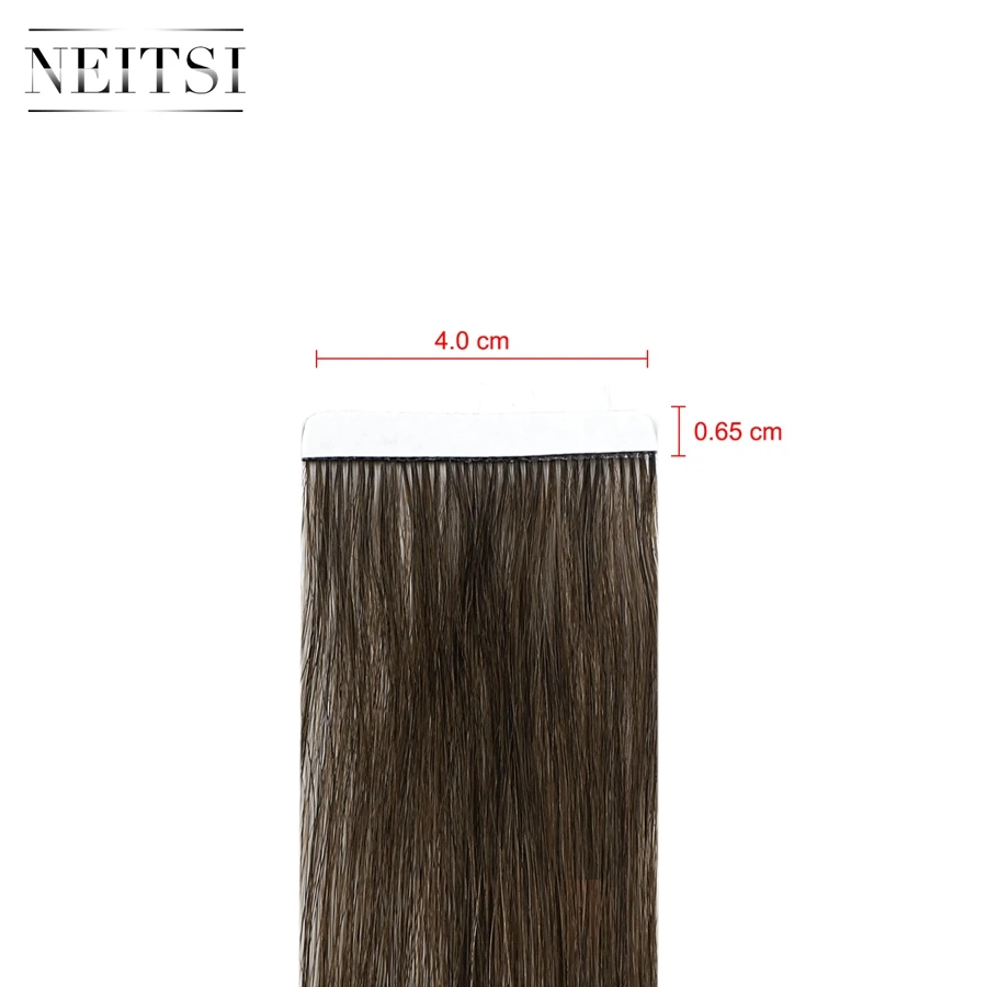 Neitsi Newest Tape In Remy Human Hair Extensions Invisible Double Drawn Love Line Skin Weft Hair Straight 16\