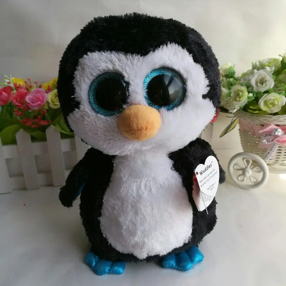 TY BEANIE BOOS 1PC 25CM Plush Toys jewel fox slick fox tiwggy owl flippy fish georger gorilla unicorn
