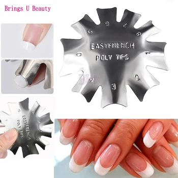 

Super C-Shape Smile Line Easy French Trimmer Nail Art 9 Size Acrylic Gel Pink & White Cutter Triple Tips Cutter Manicure Tool