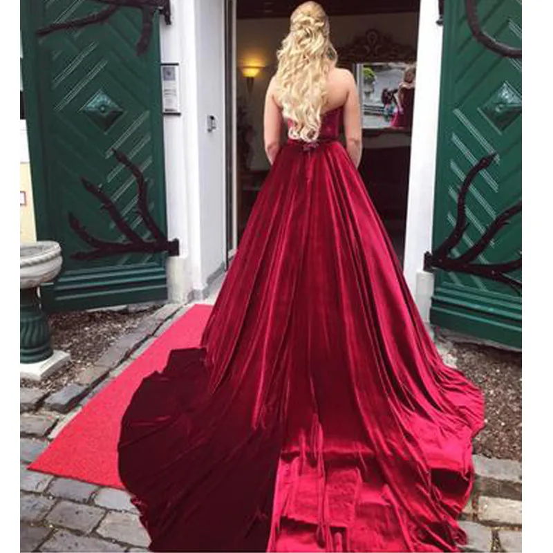 maroon ball gown
