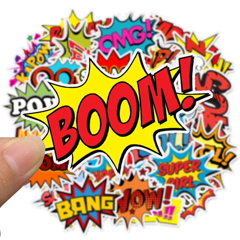 50pcs/pack Buzzword Matte Graffiti Stickers Bomb Stickers For Luggage Laptop Refrigerator Motorcycle Bicycle Skateboard
