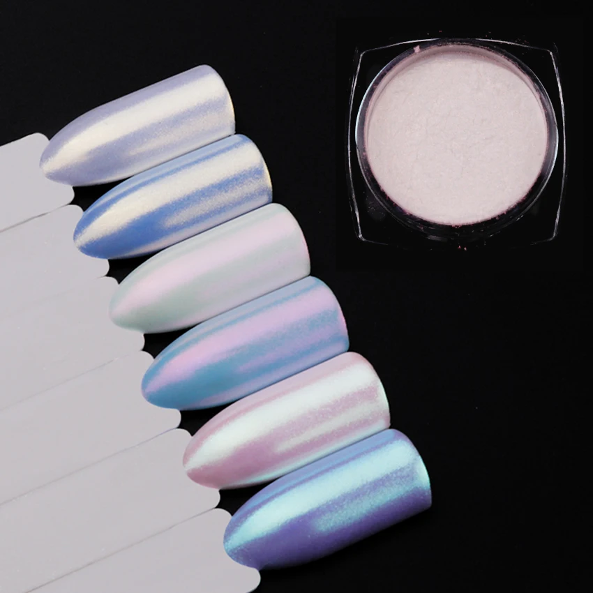

1.5g/box Mermaid Nail Powder Glitters Pearl Nail Chrome Pigments Dust Nail Art Decoration