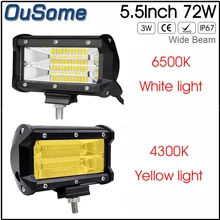 4300 k 6500 k 5.5 “polegada 72 w fileiras duplas 4×4 car auto truck UTV IP67 à prova d’ água ATV 12 v offroad LEVOU luz de trabalho para JEEP