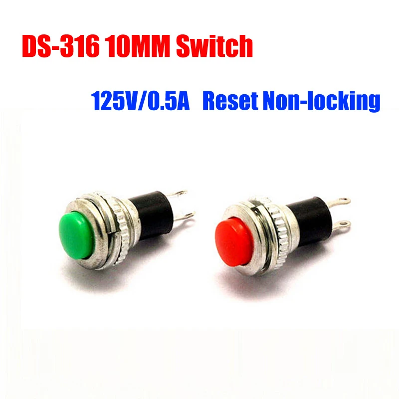 50pcs Lot Ds 316 Push Button 10mm Switch Reset Without Lock Small Round Button Doorbell Switch Ds 316 Button Cell Battery Types Button Buzzerbutton Ceramic Aliexpress