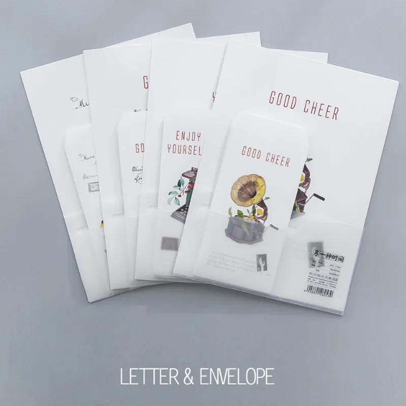 

24 sheet letter paper+12 pcs envelopes Vintage time series phonograph Letter pad Set writing paper Office&School Supplies