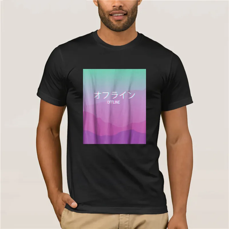 

Summer Mens T Shirt brand men Best Melancholic Sad Boys Vaporwave Offline With Kanji Men Printing Short Sleeve Tshirt trend