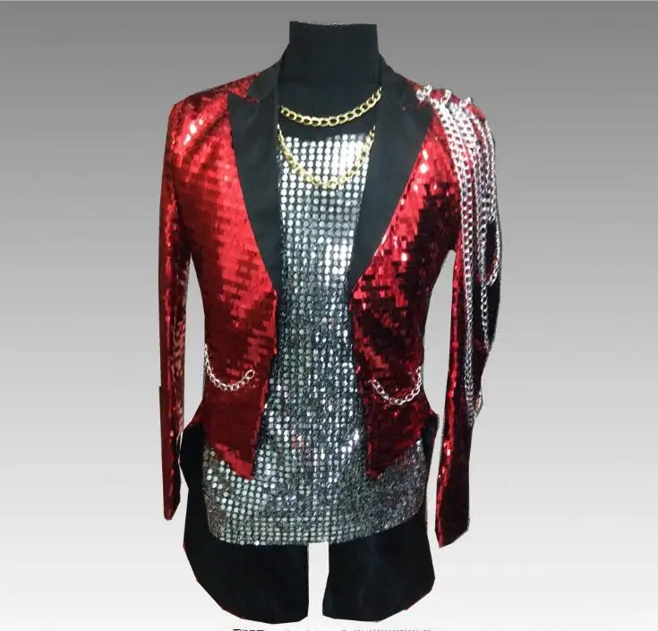 FRAC DONNA ROSSO PAILLETTES più grande spettacolo Giacca Costume