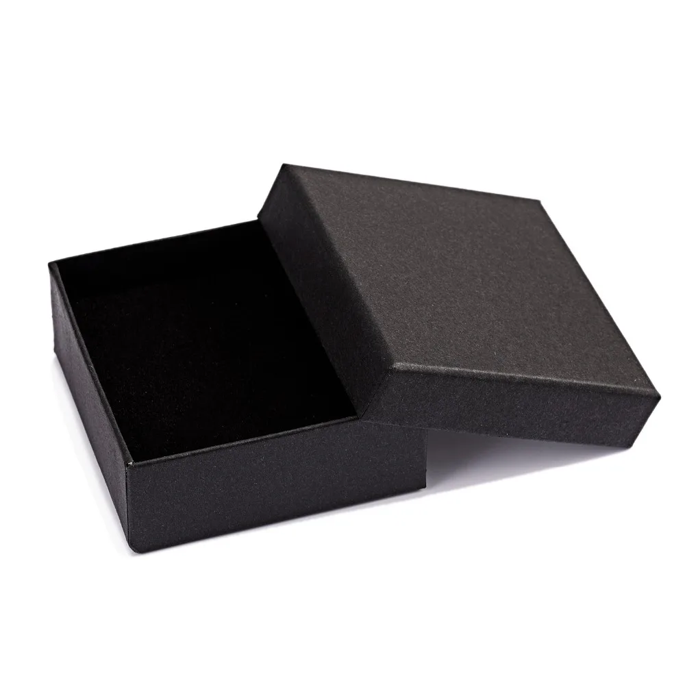 Rinhoo 1 шт Белое и черное ожерелье/серьги/браслет Подарочная коробка ювелирных изделий сделанная крафт-бумажной упаковочной лоток для ювелирных изделий для женщин подарок