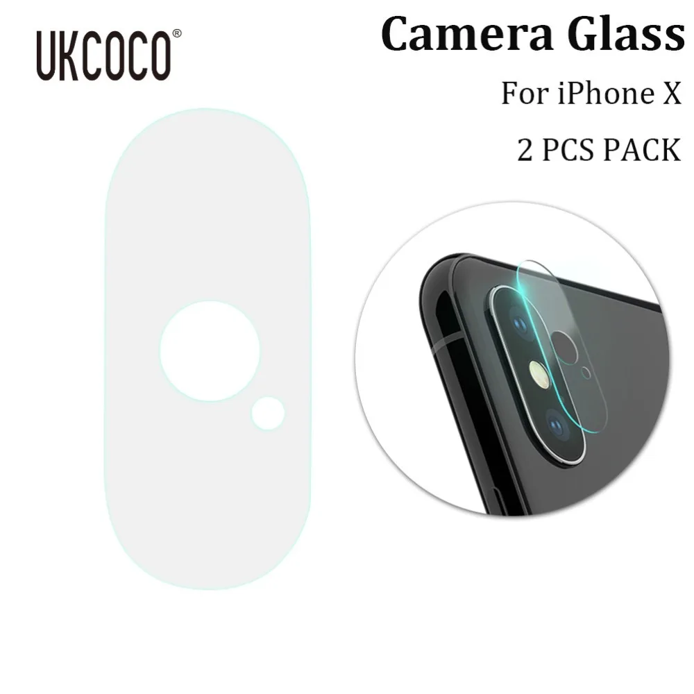 UKCOCO 2 Pcs Camera Lens Protector For iPhone X Tempered Camera Glass