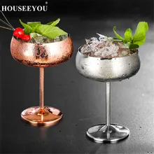 HOUSEEYOU, роскошное, 304, нержавеющая сталь, коктейльное стекло, Серебряная роза, коктейль, сок, напиток, шампанское, бокал для вечеринок, барная посуда, кухонный инструмент