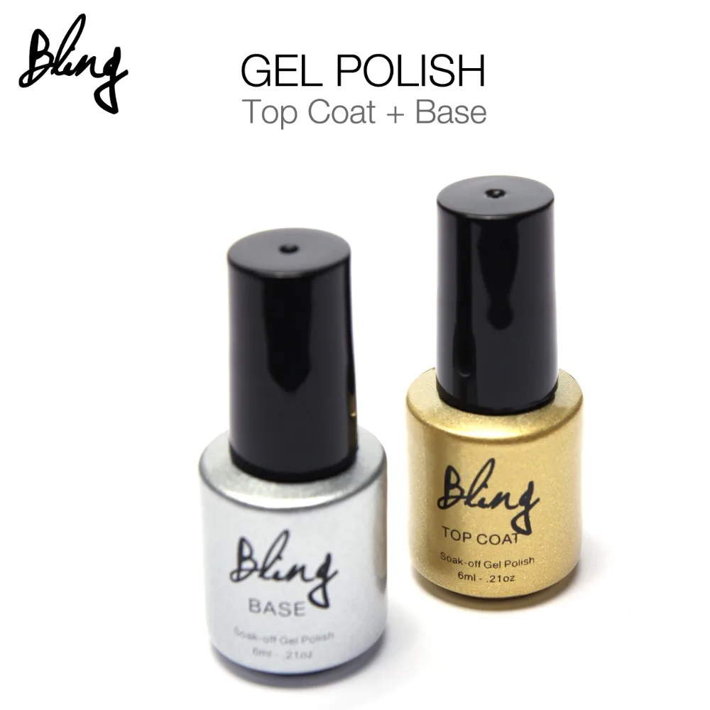 UV Top Coat + UV Base Coat Foundation for UV Gel Polish Top it off 20 day long lasting Bling Gel