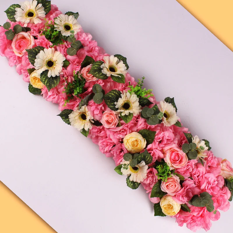 Flone Artificial Silk Fake Flowers 100cm Wedding Rose Flowers Row Wedding Scene Layout Flower Road Wall Arch Door Decoration (16)