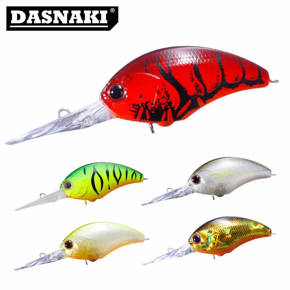 

DASNAKI Fishing Lure Crank 5 colors Artificial Bait 0-3M depth 5cm 9.5g 3D effect lifelike Swimmer two BKK treble hooks