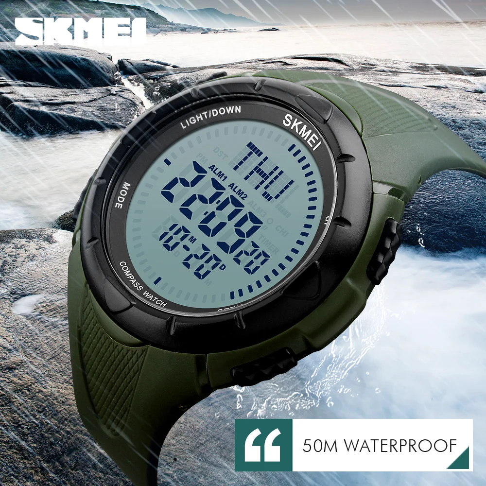 SKMEI Men Sports Watches World Time Compass Countdown Wristwatches 50M Waterproof 3 Alarm Digital Watch Automatic Army Military SKMEI Men Sports Watches World Time Compass Countdown Wristwatches 50M Waterproof 3 Alarm Digital Watch Automatic Army Military