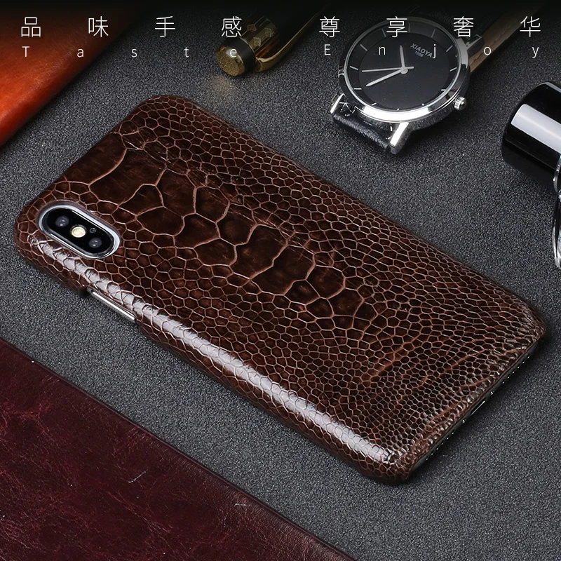 

Genuine Leather phone case For Samsung Galaxy S7 Edge S8 S9 Plus Note 8 case Natural Ostrich Foot Skin For A3 A5 A7 2017 cover