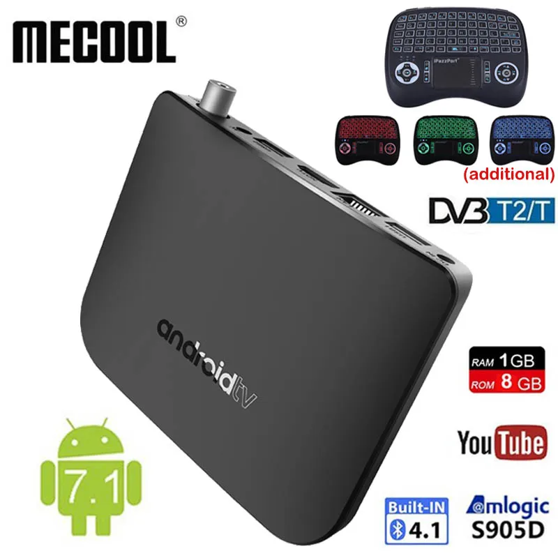 

DVB-T2 Android 7.1 TV Box M8S PLUS 1G ROM 8G RAM HD 1080p 100M 4K Amlogic S905D Quad Core Youtube Media Player Smart Set top Box